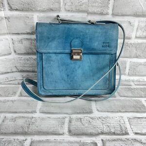 Soy Nica Women's Blue Distressed Look Leather Crossbody Strap Shoulder Bag